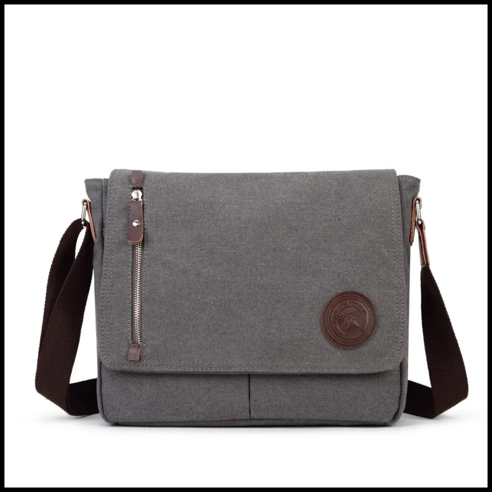 Canvas Messenger Bag Vintage Style Adjustable Strap Crossbody Everyday Purse